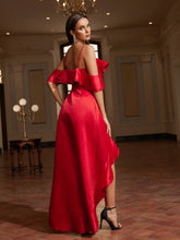 Women Solid Color Spaghetti Strap Off Shoulder Maxi Dress